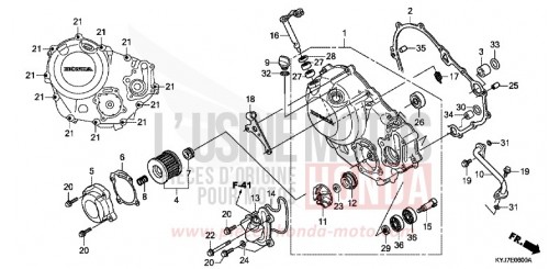 PANNEAU CARTER-MOTEUR D. CBR250RAB de 2011